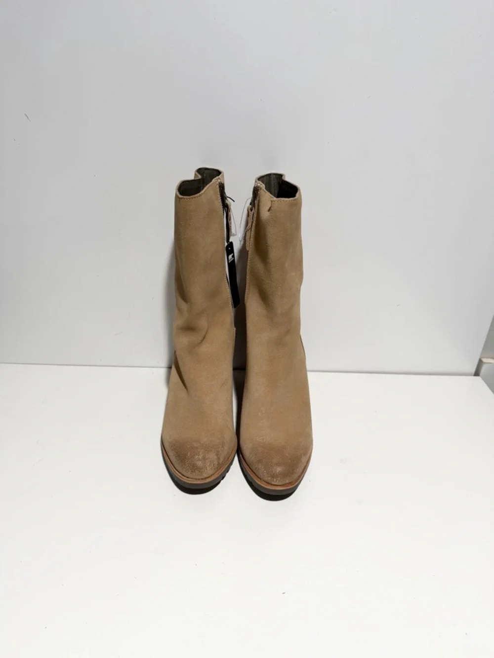 New Sorel‎ After Hours Mid Top Waterproof Beach Tan Suede Boot NL-2563-213